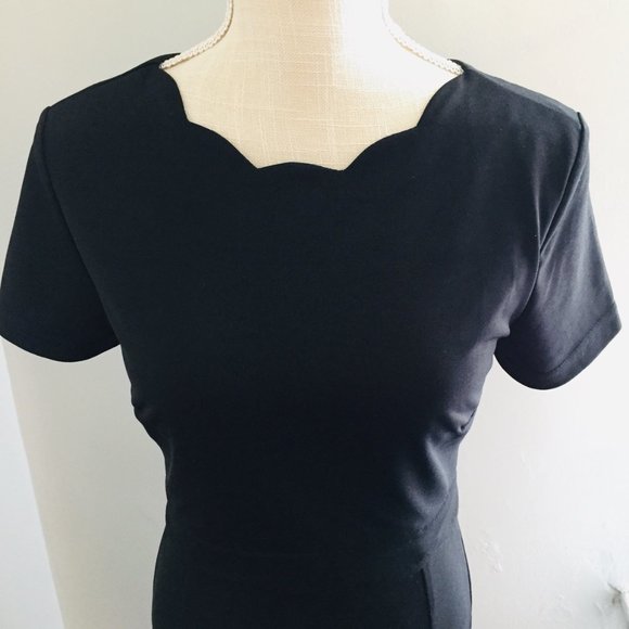 Grace Karin Black Short Sleeve Sheath Dress Size Small - Picture 2 of 6